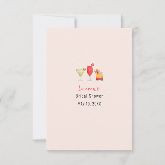 Ratet, wer Cocktail trinkt Dusche Spiel Einladung (Rückseite)