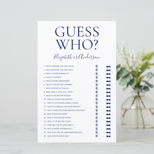 Ratet, wer das blaue Brautparty-Spiel der Marine s (Stehend Vorderseite)