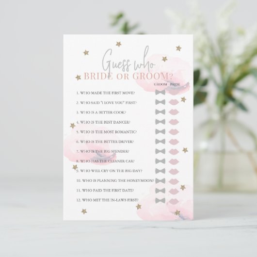 Ratet, wer das Brautparty "Bridge" oder "Groom Pin Einladung (Stehend Vorderseite)