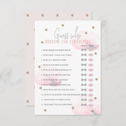 Ratet, wer das Brautparty "Bridge" oder "Groom Pin Einladung (Vorne/Hinten)