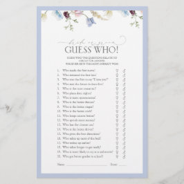 Ratet, wer das Brautparty-Spiel der blauen Wildblu