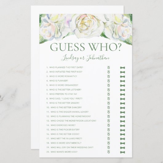 Ratet, wer das Brautparty von White Roses elegant (Vorne/Hinten)