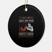 Ratet, wer den Schlitten des Weihnachtsmannes gema Keramik Ornament (Links)