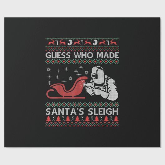 Ratet, wer den Schlitten des Weihnachtsmanns gemac Geschenkpapier (Flach)