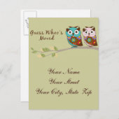 Ratet, wer die bewegte Eule-Karte hat Ankündigungspostkarte (Vorne/Hinten)