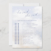 Ratet, wer es Cloud 9 Brautparty Game gesagt hat Einladung (Vorderseite)