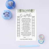 Ratet, wer Eukalyptus-Brautparty-Spielkarte Flyer (Einzeln)