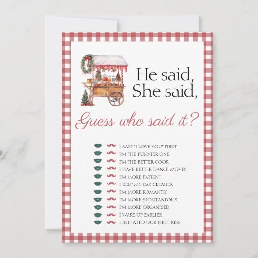 Ratet, wer gesagt hat, Country Market Bridal Spiel Einladung (Vorderseite)