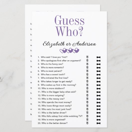 Ratet, wer jemanden findet, der Brautpartys macht (Vorne/Hinten)