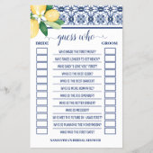 Ratet, wer Lemons Mediterrane Duschspielkarte Flyer (Vorne)