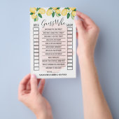 Ratet, wer Lemons rosafarbene Brautparty-Spielkart Flyer (Handgriff)