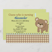 Ratet wer macht 1 Bäreneinladung Einladung (Vorne/Hinten)