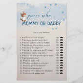 Ratet, wer Mama oder Daddy Baby Shower Spielkarte (Vorderseite)