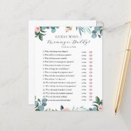 Ratet, wer Mama oder Daddy Baby Shower Spielkarte