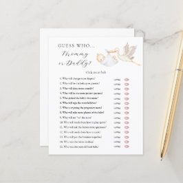 Ratet, wer Mama oder Daddy Baby Shower Spielkarte