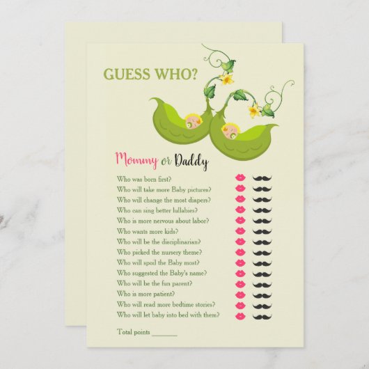 Ratet, wer Mama oder Daddy Game (Twins) (Vorne/Hinten)