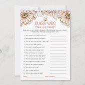 Ratet, wer Mama oder Vater Baby Duschspiel Dankeskarte (Vorderseite)