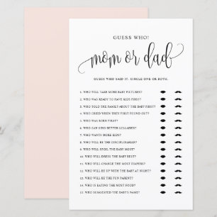 Ratet, wer Mama oder Vater Black Script Baby Shows
