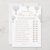 Ratet, wer Mommy oder Daddy Balloon Baby Shower Ga Einladung (Vorderseite)