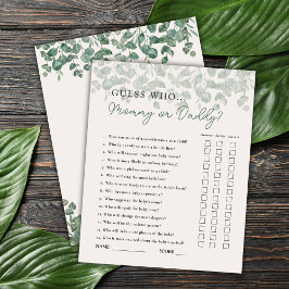 Ratet, wer Mommy oder Daddy Safari Baby Shower Gam