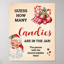 Ratet, wie viele Candies Weihnachts-Spiel-Zeichen Poster
