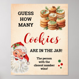 Ratet wie viele Cookies Weihnachts-Spiel-Zeichen Poster