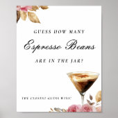 Ratet, wie viele Espresso-Bohnen Brautparty-Zeiche Poster (Vorne)