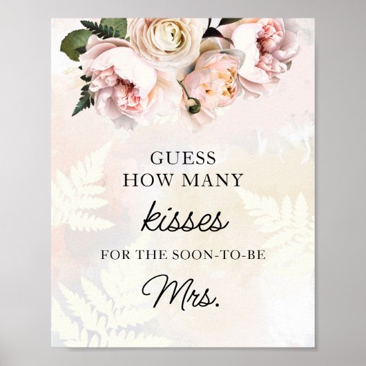 Ratet, wie viele Kisses Brautparty Game Poster (Vorne)
