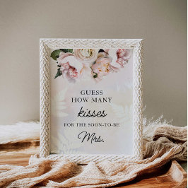 Ratet, wie viele Kisses Brautparty Game Poster