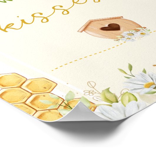 Ratet wie viele Kisses Bumblebee Honey Baby Dusche Poster (Ecke)