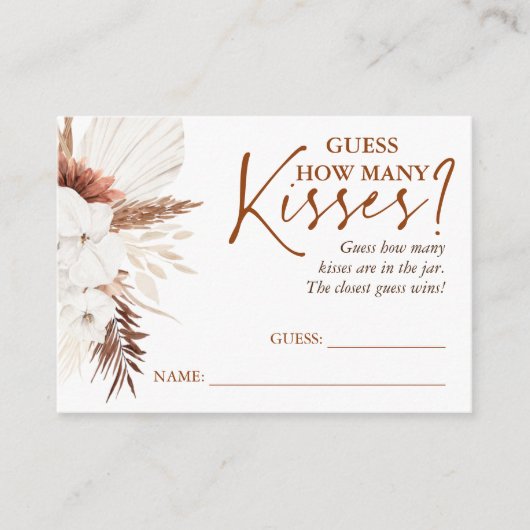 Ratet wie viele Kisses Game Cards - Terracotta Begleitkarte (Vorderseite)