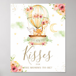 Ratet wie viele Kisses Game Sign Hot Air Ballon Poster