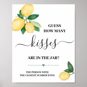 Ratet wie viele Kisses Lemons Duschgel Spiel Zeich Poster