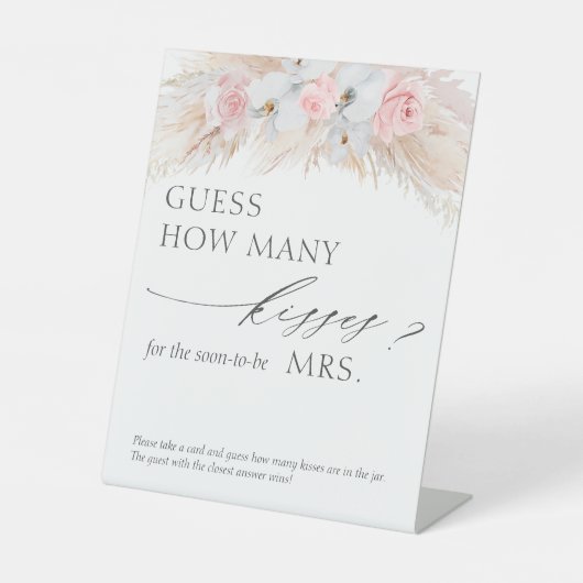 Ratet wie viele Kisses Pampas Grass Game Pedestal  Sockelschild (Vorderseite)