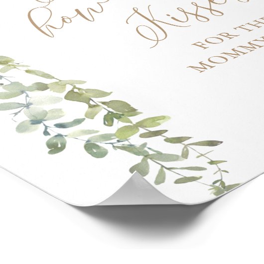 Ratet wie viele Kisses Pink Balloon Baby Dusche Poster (Ecke)