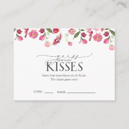 Ratet, wie viele Kisses Pink Brautparty Game Begleitkarte