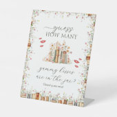 Ratet, wie viele Küss neues Kapitel Brautparty Sockelschild (Vorderseite)