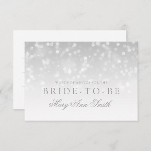Ratgeber Brautparty Silver Bokeh Sparkle Lights Einladung (Vorne/Hinten)