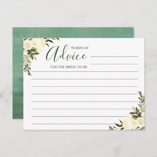 Ratgeber Weisheit Grüne Rustikale Blütenwelt Hinweiskarte (Vorne/Hinten)