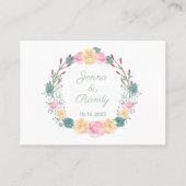 Ratgeber wünscht Watercolor-Blume Hochzeitskarten Visitenkarte (Rückseite)