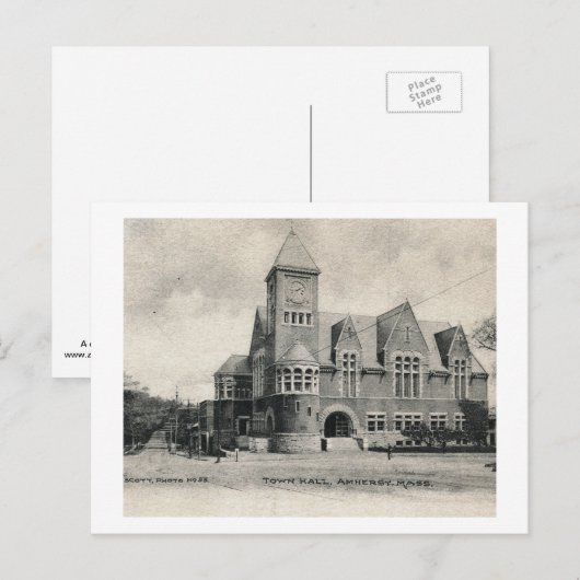 Rathaus, Amherst, Massachusetts Vintag Postkarte (Vorne/Hinten)
