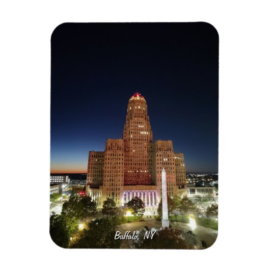 Rathaus bei Nacht Magnet (Vertikal)