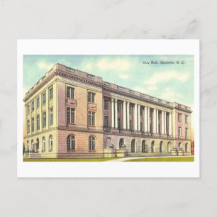 Rathaus in Charlotte, North Carolina, Vintage Postkarte
