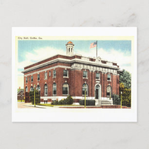 Rathaus in Griffin, Georgia, Vintage Reise Postkarte