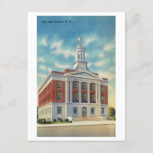 Rathaus in Nashua, New Hampshire, Vintage Reise Postkarte