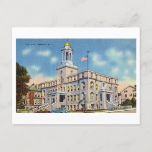 Rathaus in Newport, Rhode Island, Vintage Reise Postkarte