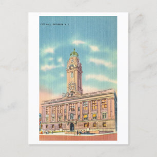 Rathaus in Paterson, New Jersey, Vintage Reise Postkarte