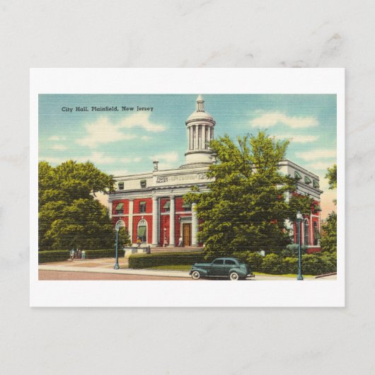 Rathaus in Plainfield, New Jersey, Vintag Postkarte (Vorderseite)