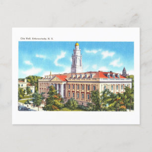 Rathaus in Schenectady, New York, Vintage Reise Postkarte