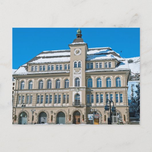 Rathaus in St Moritz, Schweiz Postkarte (Vorderseite)